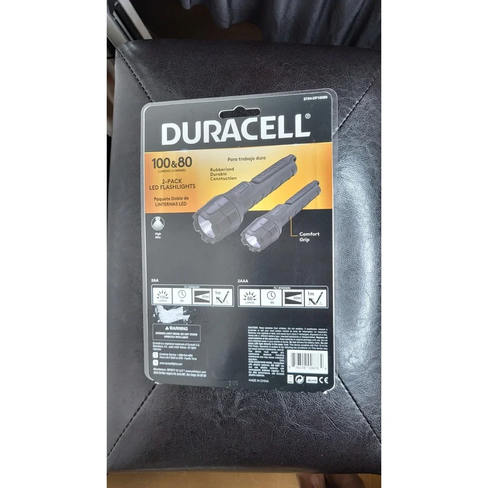 Duracell‎ Heavy Duty Rubber Flashlight Combo Pack -100 & 80 Lumen Flashlights